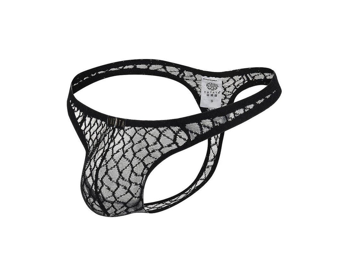 Braguitas De Encaje Sexys Para Hombre, Tanga Transparente