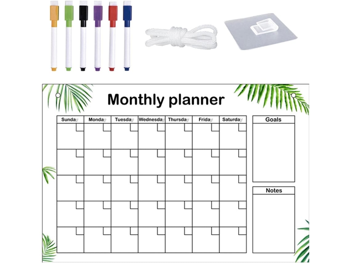 Planejador Mensal Em Acrílico, Calendário E Semanal Magnético Em Para Geladeira, Quadro De Transparente E
