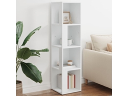 Mueble de esquina madera contrachapada blanco 33x33x132 cm