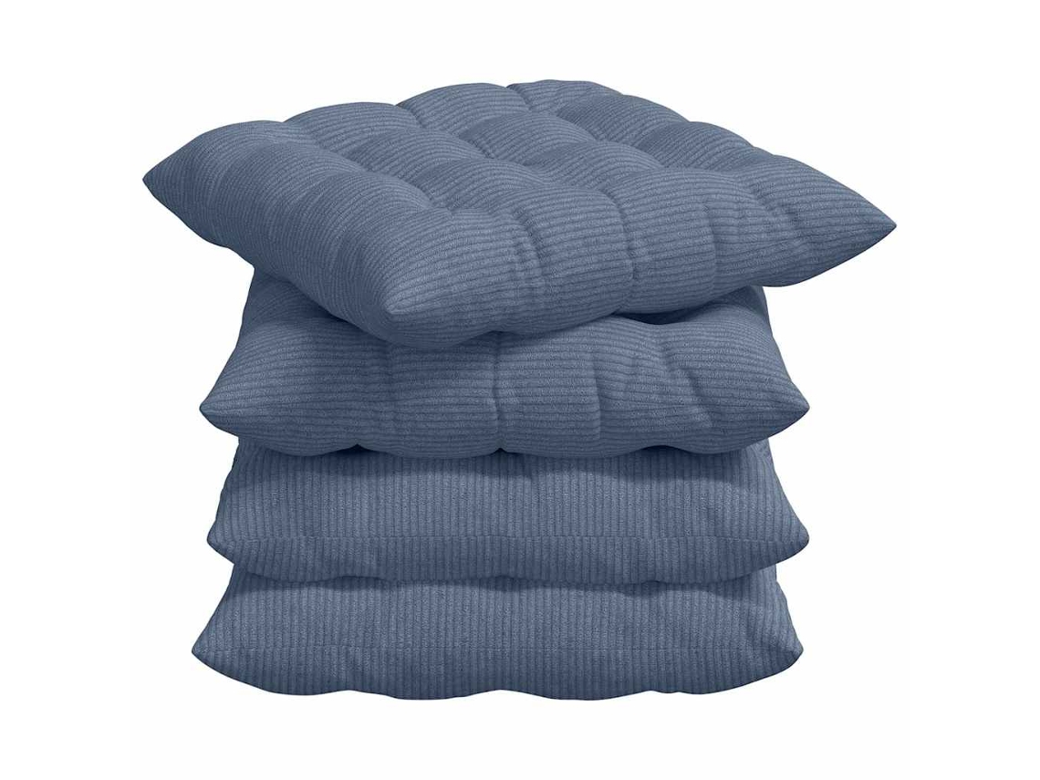 Cojines para asiento, 4 unidades, color azul, 40 x 40 x 6 cm, HARLANV1