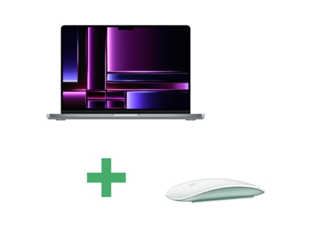 Macbook Pro Retina 14 2021 APPLE M1 Reacondicionado Señales de Uso Pro 3.2 Ghz 16 Gb 512 Gb SSD Gris Sideral Magic Mouse Verde