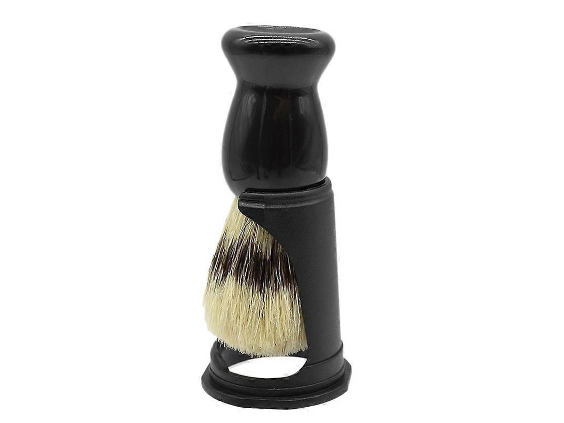 Rebe-pincel Barbudo Com Cerdas Suaves Com Suporte, Cepillo Para Barba, Ferramenta De Barbear, Kit Para Homem, Plástico Negro