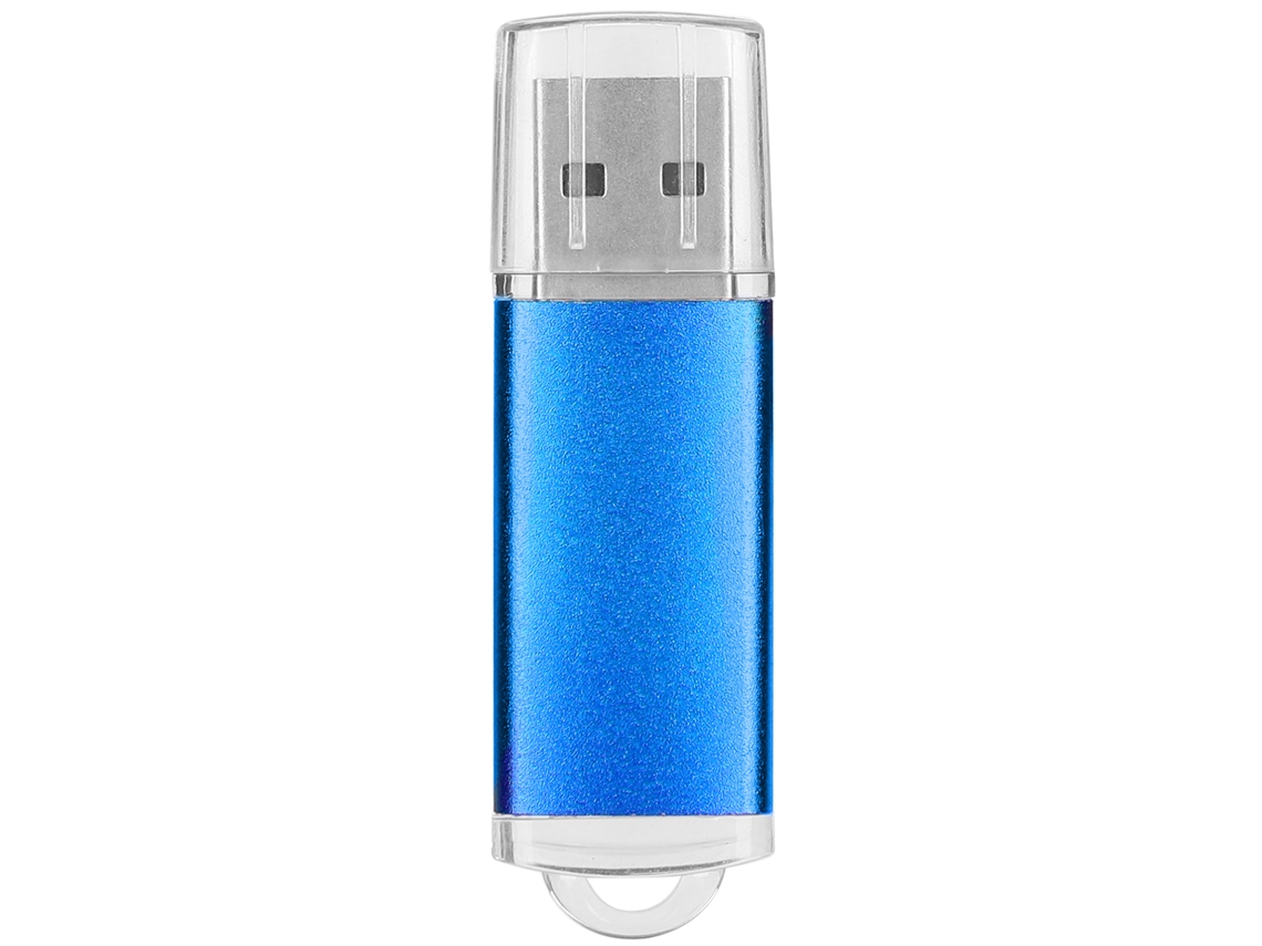 Unidad Flash Usb Con Funda Transparente Azul, Memoria Portátil, Pendrive De 2gb