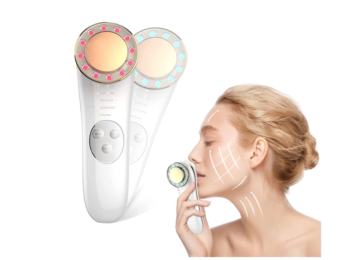 Masajeador facial 7 en 1 Chennnls Es 1022 para rostro y cuello, dorado