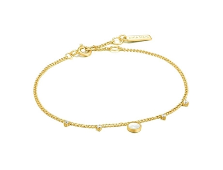 Pulsera Anie Haie Loi Plata 925M Bañada en Oro 14K Colección de Discos Una Pequeña Joya Oculta de Zircones De
