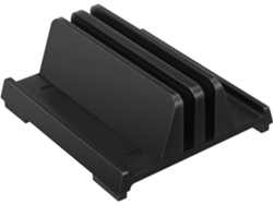 Soporte Vertical Y Laterales Acolchados De Abs, Ranura Doble Ajustable, Organizador De Escritorio Negro