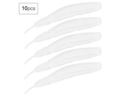 Isca Artificial De Minhoca Soft Para Pesca Branca 10pcs