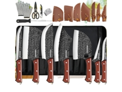 Juego de cuchillos de cocina de acero inoxidable con mango ergonómico OEM