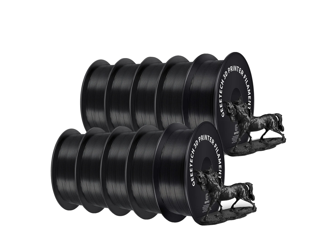 Filamento para impresora 3D, resistente y ecológico, acabado seda, PLA negro, 10 kg OEM
