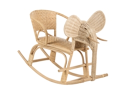 Silla mecedora BELIANI Ampollino de Ratán Natural 60x100x74