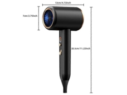 Secador de pelo profesional de 1870 W, 3.ª marcha, con iones negativos, aire caliente y cepillo de aire. Ly Ebike