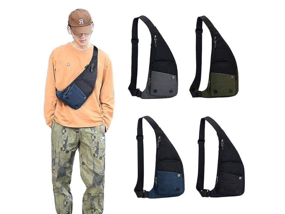2026-bolsa Bandolera Unisex Para Deportes Y Viajes Mochila Pecho Resistente Al Agua Oxford 42cm Negro