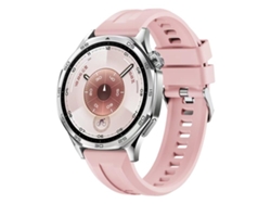 Bracelete Para Huawei Watch Gt 6 / 5 / 4 / 3 (46mm) - Silicone Cor Sólida - Fivela Prateada Rosa