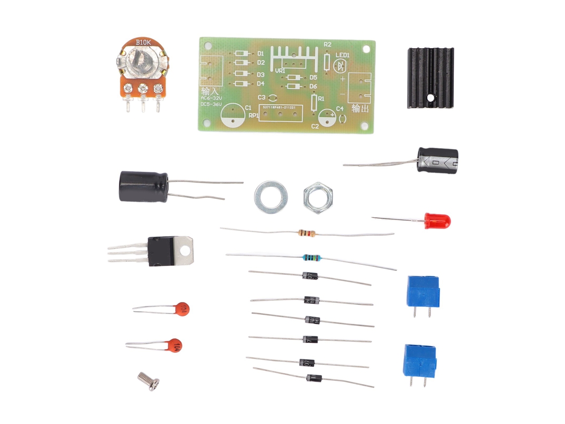 Kit De Fuente De Alimentación Ajustable Con Protección De Salida Y Entrada No Polarizada Lm317
