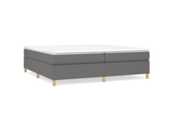 Maison Exclusive - Estructura De Cama Con Somier Tela Gris Oscuro 200x200 Cm
