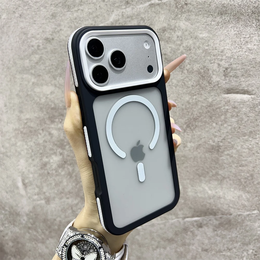 (iphone 11 Pro Max, Blanco) Funda Magnética Mate Para Teléfono, Compatible Con Iphone, Carcasa Rígida Semitransparente A Prueba De Golpes.