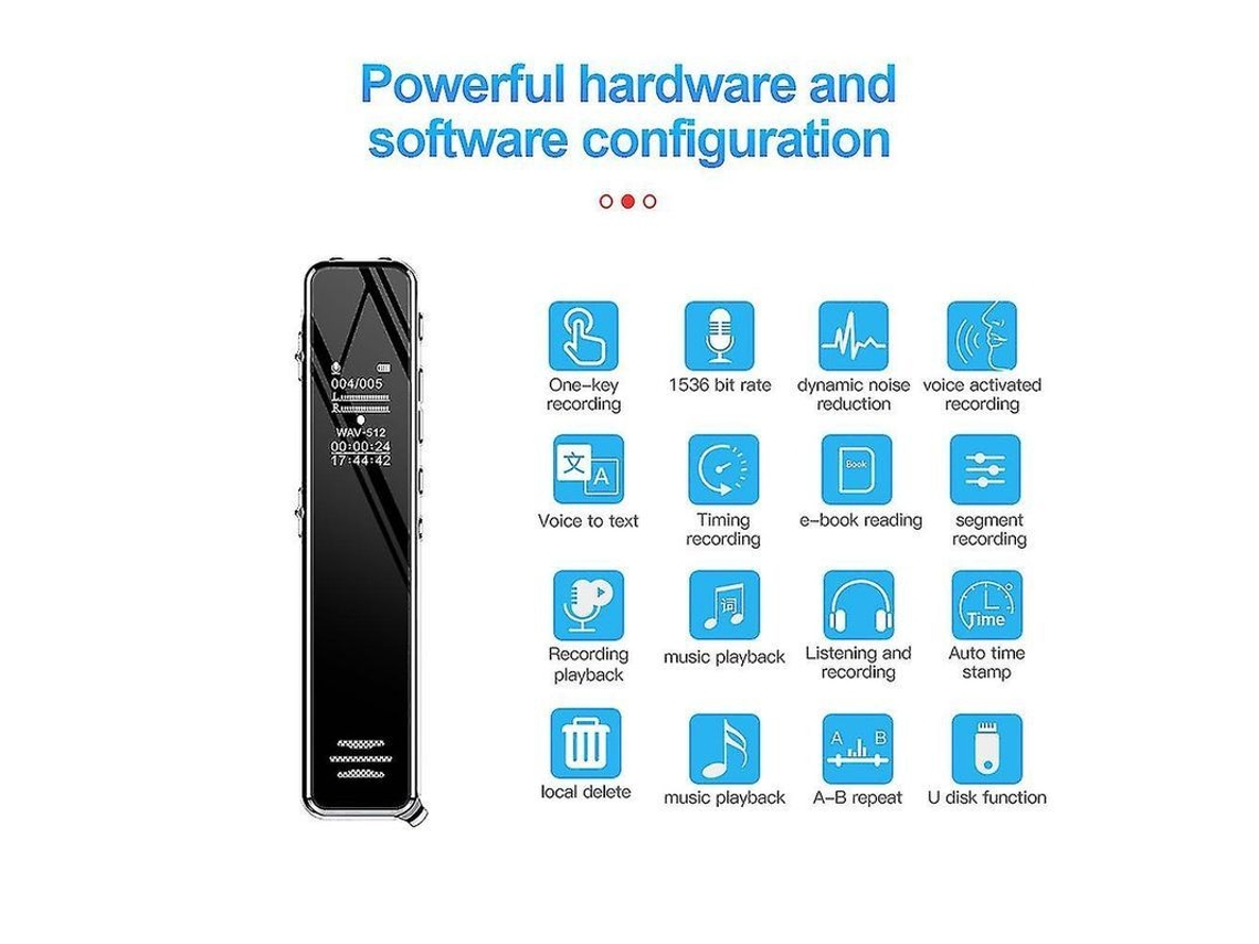 Grabadora De Voz Q22 Con Conversión De Voz A Texto, 4 Gb, Libro Electrónico, Reducción De Ruido Por Ia, Grabadora Remota Hd, Mp3