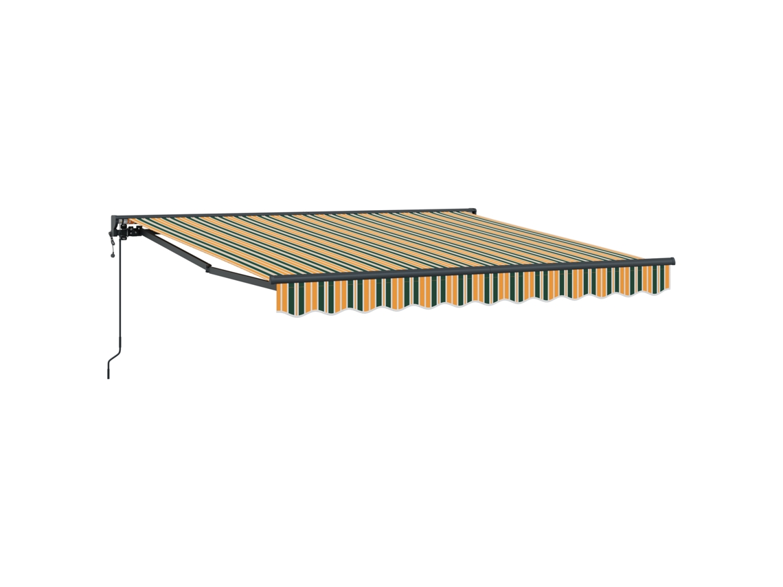 Parasol retráctil Vidaxl de tela verde (350 x 250 cm)
