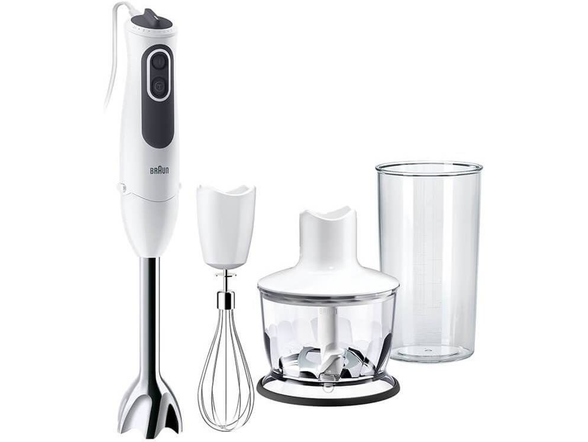 Batidora de mano + Accesorios BRAUN MQ3135WH Sauce (750 W - Blanco)