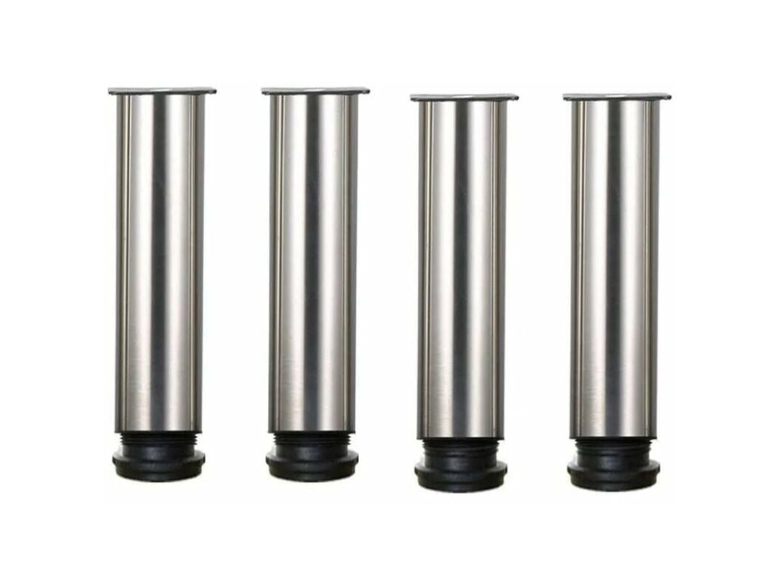 Patas de muebles juego de 4 patas ajustables en acero inoxidable para sofá mesa armario 25cm