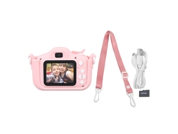 Cámara Infantil Dual De 2 Pulgadas Ips Con Vídeo 1080p Y Tarjeta De 32 Gb - Juguete Rosa