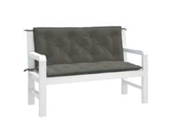 Cojines Banco Jardín 2 Uds Tela Gris Oscuro Melange 120x50x7 Cm
