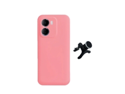 Kit Soporte Magnético Con Patas Funda Protectora Trasera De Silicona Gift4me Para Xiaomi Redmi 15a - Rosa