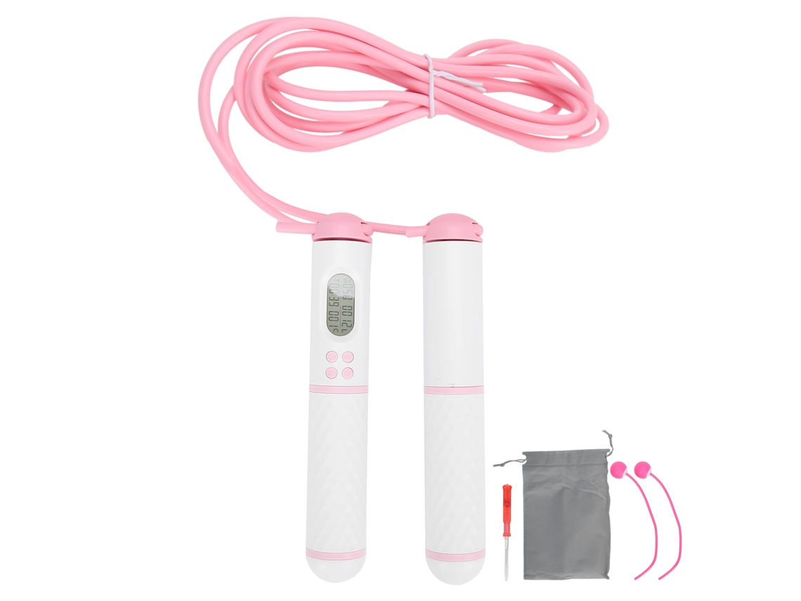 Cuerda Para Saltar Electrónica Inteligente Con Contador Para Fitness Y Ejercicio Deportivo (blanco Rosa)