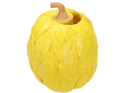 Jarrón decorativo de calabaza con hojas de resina de 20 x 20 x 24 cm para jardín.