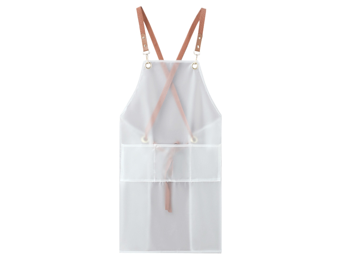 JILLIOPER Delantal Unisex Transparente de TPU Impermeable, para Lavado de Platos, Cocina, Cocina, Aproximadamente 70x68 cm