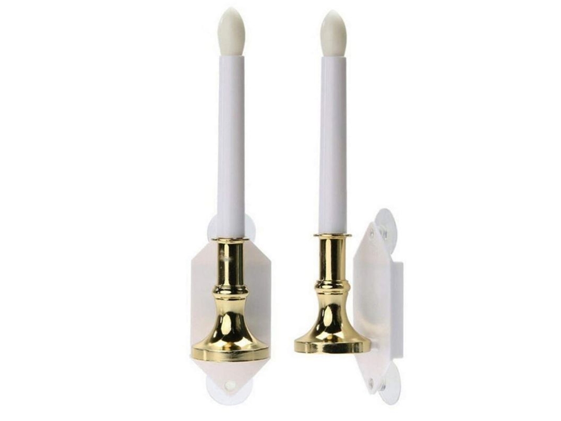 2026-velas Led Solares Sin Llama Con Ventosas Modo Parpadeo Y Estable 2 Pack Para Decoración