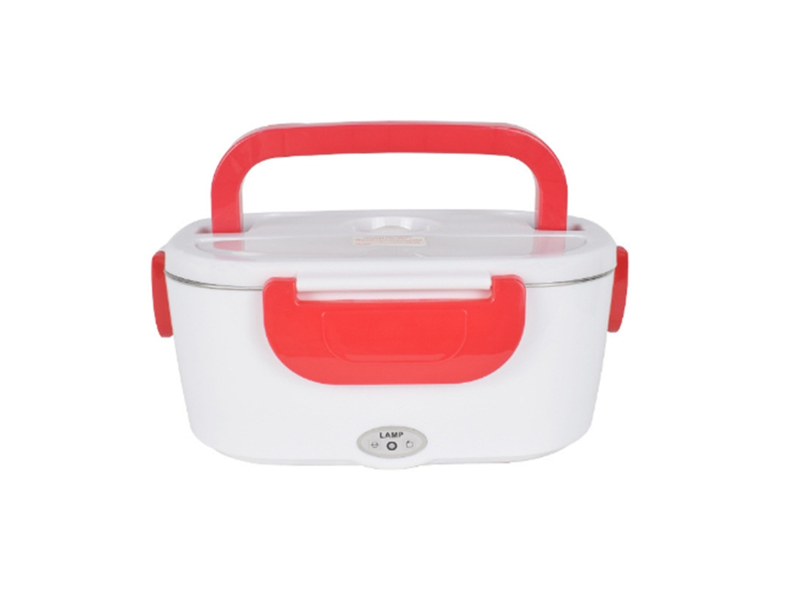Fiambrera Eléctrica Calentamiento Rápido 2 En 1 Calentador De Alimentos Portátil 12 V Y 220 V Para Uso En Automóvil/Hogar/Oficina Rojo SIURN