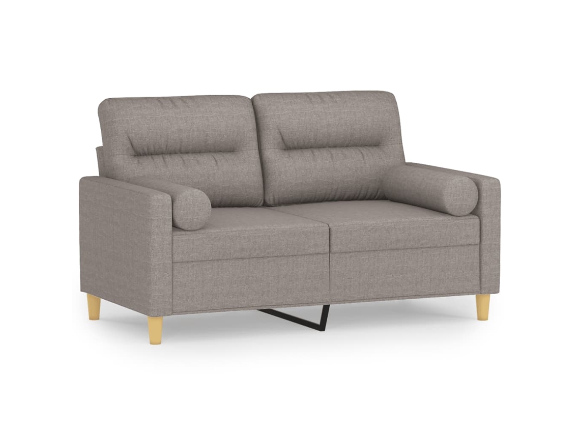 Maison Exclusive - Sofá De 2 Plazas Con Cojines Tela Gris Taupe 120 Cm