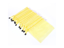 Bolsas de plástico amarillas A5 con cremallera, carpetas para documentos, carpetas para archivos, fundas protectoras para guardar archivos