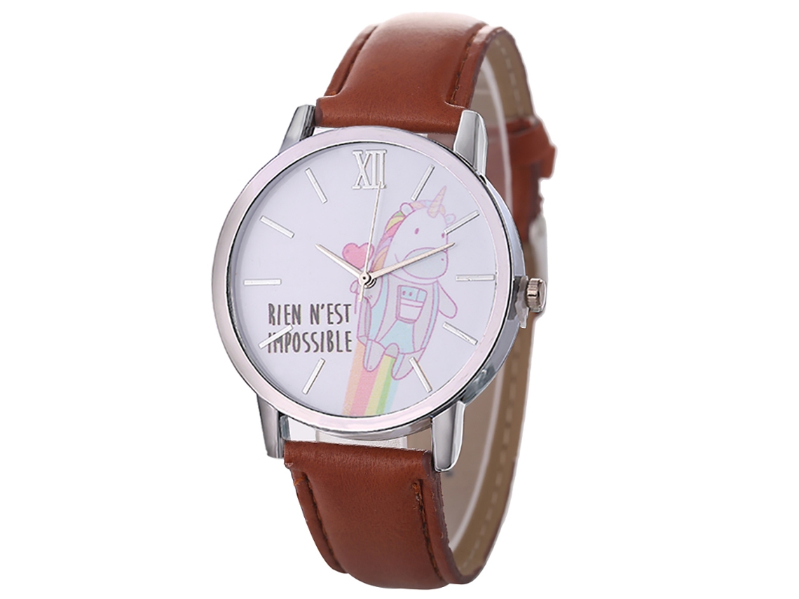 Reloj De Pulsera Analógico Redondo De Aleación Para Parejas De Negocios, Café, Lujo, Informal.