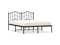 Maison Exclusive - Estructura Cama Sin Colchón Con Cabecero Metal Negro 140x200 Cm
