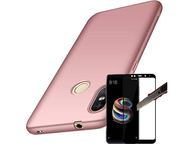 Kit Carcasa y Protector Cristal 5D Xiaomi Mi A2 SlimShield Rosa