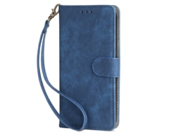 Capa Protetora De Couro Com Aba Articulada Para Proteção Contra Quedas.azul Com Cordão - Oppo A6 Pro 4g