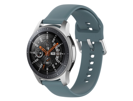 Correa de silicona para reloj inteligente con hebilla plateada universal de 22 mm, Talla: S (gris azul)