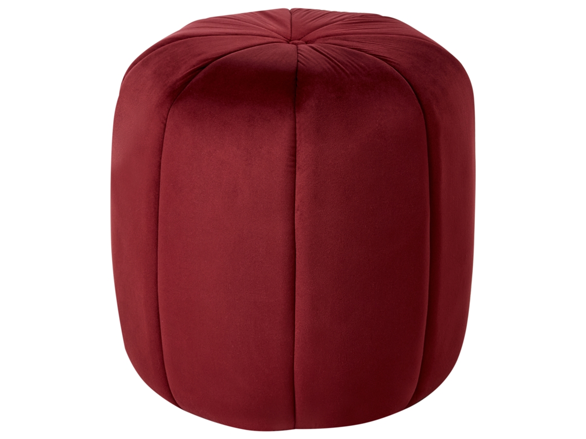 Puf Beliani Selby Terciopelo Rojo 40x40x46