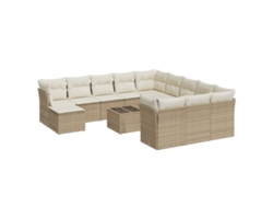 Maison Exclusive - Set Sofás De Jardín Con Cojines 13 Pzas Ratán Sintético Beige