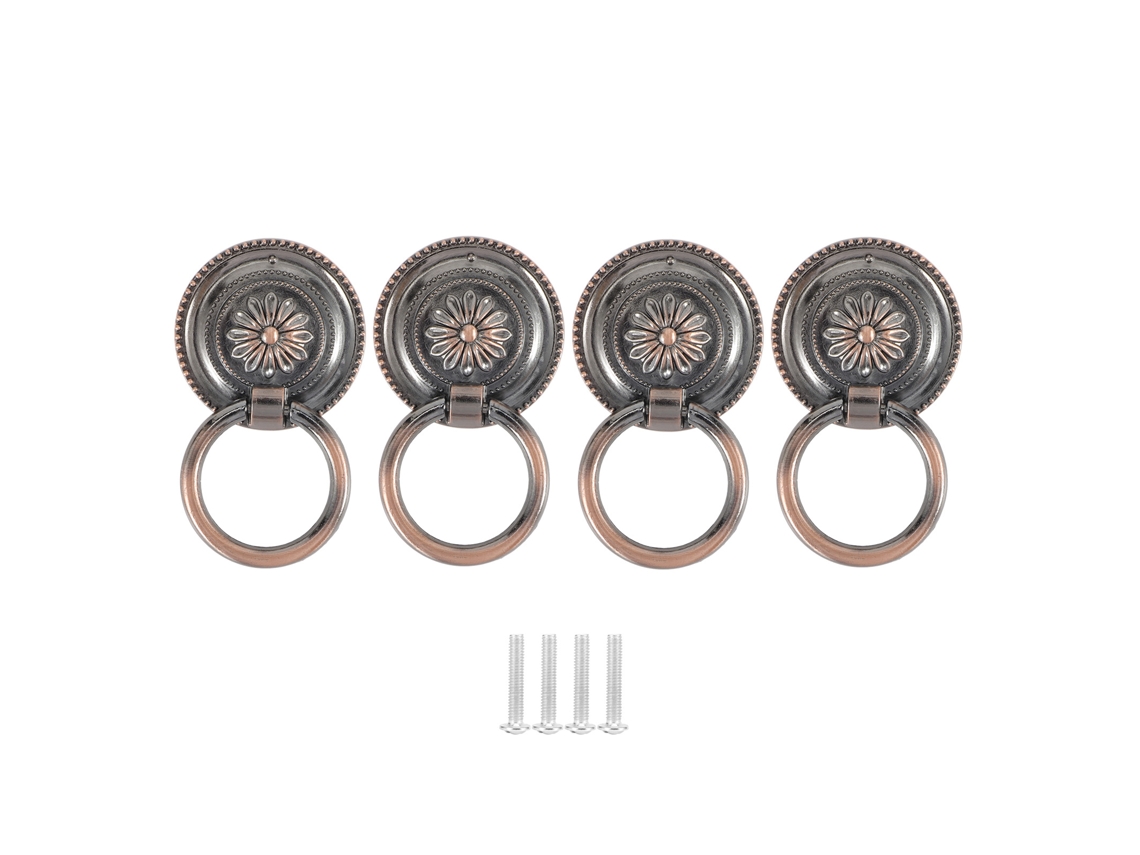 Tiradores de puerta de latón y zinc antiguo para puertas, cajones y armarios - 4 piezas