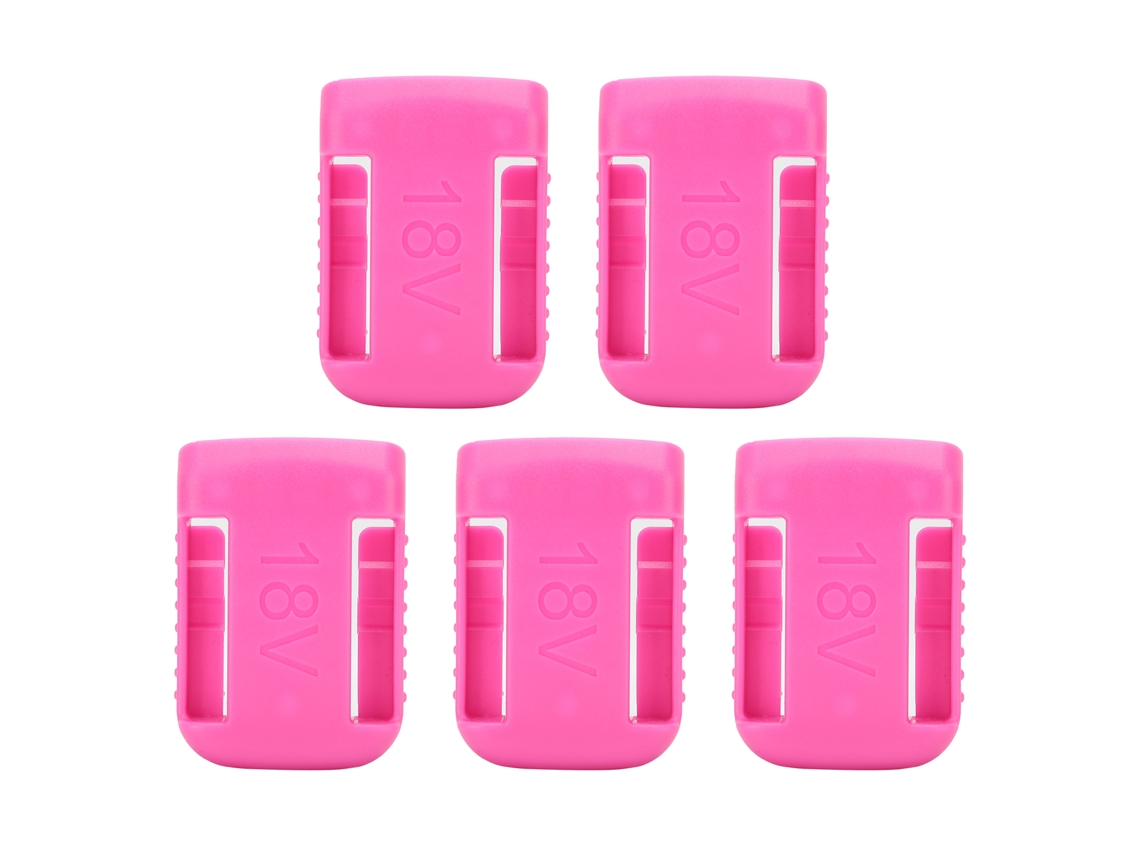 D2026n 5 soportes de batería ABS de 14 V y 60 V, colgador de estante, hebilla rosa para herramientas