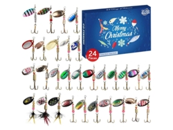 Calendario De Aventuras De Pesca 2024 - Kit De Cebos Y Equipamiento Para Adultos Y Niños (24 Piezas)