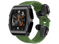 Reloj inteligente Tws 2 en 1 con llamadas por Bluetooth, monitoreo de oxígeno en sangre, modos multideportivos, salud, verde Yizhood