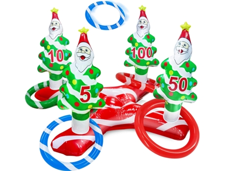 Adorno de Navidad ZMDECQNA Anillo Toss Juego Juguetes Juegos Decoraciones Julio (40x20x10cm)