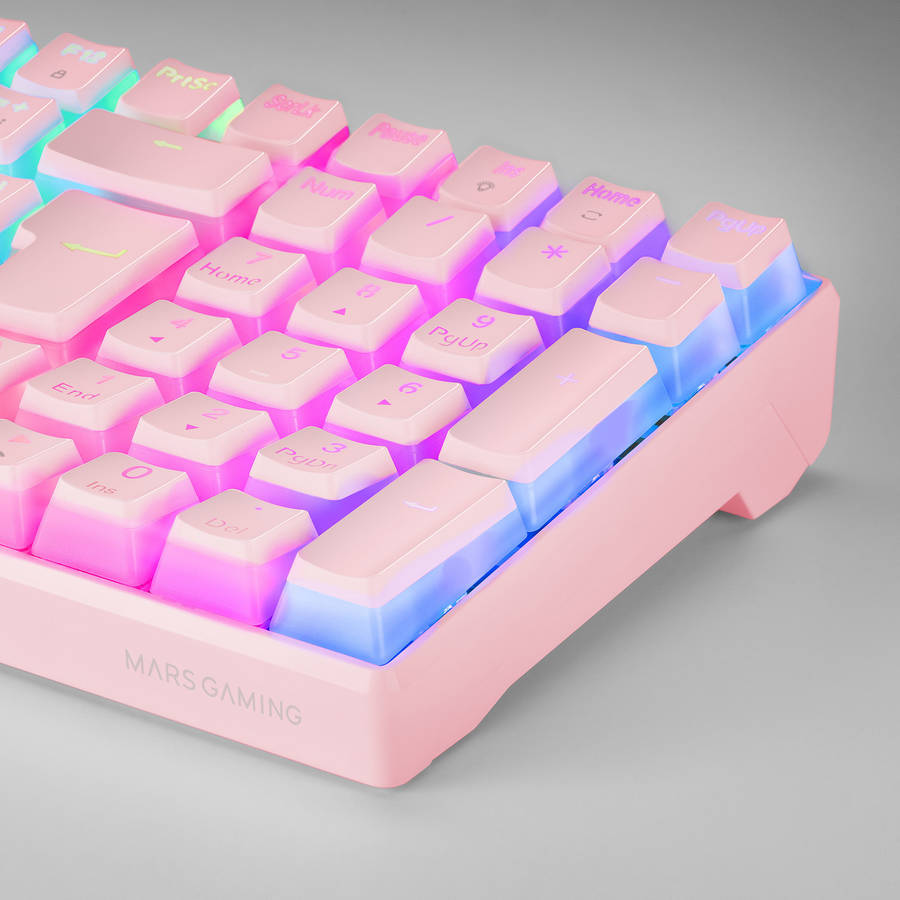Teclado Gaming MARS Mkultrapres3 (Mecánico - Español - Rosa)
