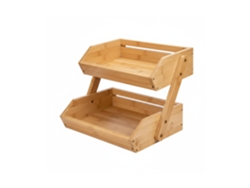 Relaxdays Etagere De Bambú Para Fruta, 2 Niveles, 26,5 X 30 X 25 Cm, Bandeja Para Frutas, Verduras Y Repostería.