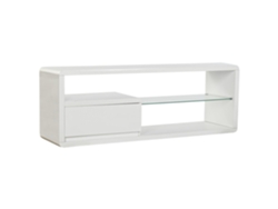 Mueble Tv Mdf Cristal Blanco 140x40x50cm