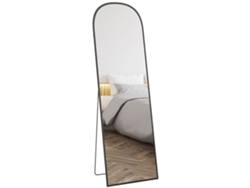 Espejo Moderno De Pie Y Pared En Aleación De Aluminio Con Soporte Plegable, 50 X 161,5 Cm, Negro.